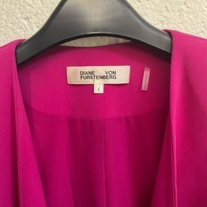 Diane Von Furstenberg US 4 Fuchsia Wrap Blazer